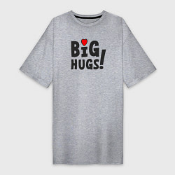 Футболка женская-платье Big hugs!, цвет: меланж