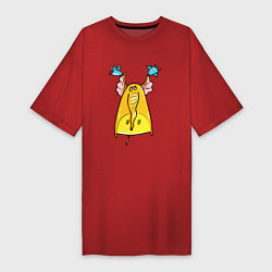 Женская футболка-платье Птички тащат слона за уши
