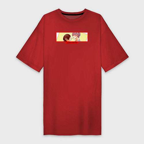 Женская футболка-платье АНИМЕ ВЕСЁЛАЯ ПАРОЧКА ANIME MYSTIC MESSENGER ZEN A / Красный – фото 1
