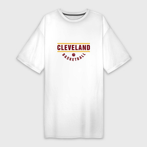 Женская футболка-платье Cleveland - Basketball / Белый – фото 1