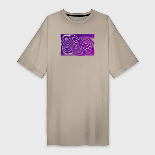 Женская футболка-платье Purple wave / Миндальный – фото 1