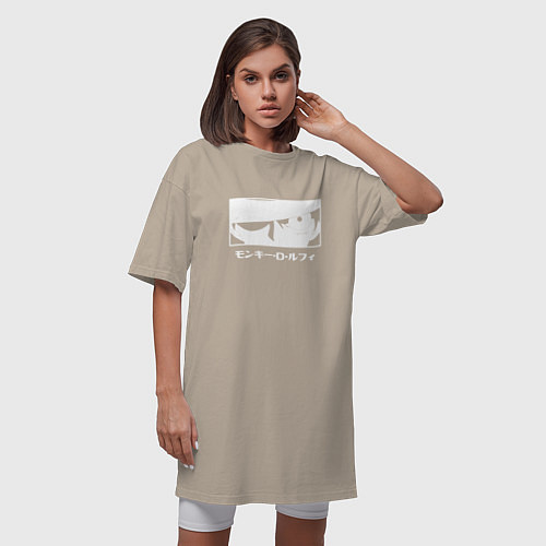 Женская футболка-платье Взгляд Луффи / Миндальный – фото 3