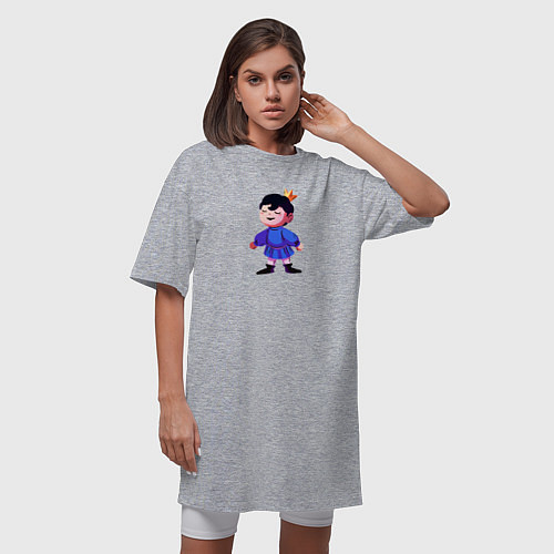 Женская футболка-платье Маленький Бодзи / Меланж – фото 3