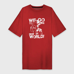 Футболка женская-платье WE GO TO THE NEW WORLD ВАНПИС, цвет: красный