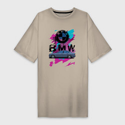 Женская футболка-платье BMW 5 e34 бок