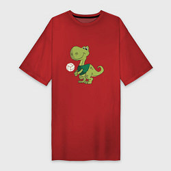 Женская футболка-платье Volleyball Dinosaur