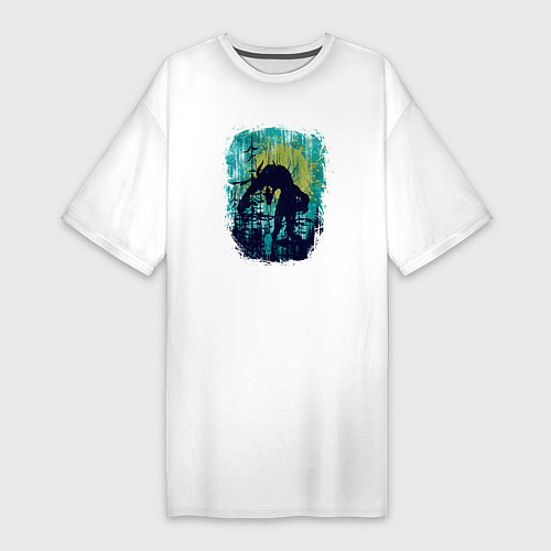 Женская футболка-платье Лесные Инопланетяне / Белый – фото 1