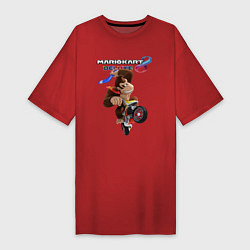 Футболка женская-платье Mario Kart 8 Deluxe Donkey Kong, цвет: красный