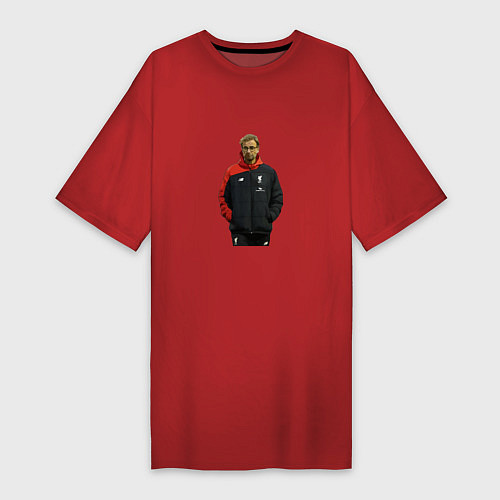 Женская футболка-платье Клопп - Ливерпуль / Красный – фото 1