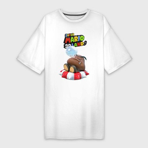 Женская футболка-платье Goomba Super Mario 3D Land / Белый – фото 1