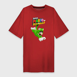 Женская футболка-платье Luigi cat Super Mario 3D World Nintendo
