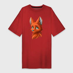 Женская футболка-платье Милая лисичка Cute fox