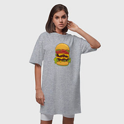 Футболка женская-платье Самый вкусный гамбургер, цвет: меланж — фото 2