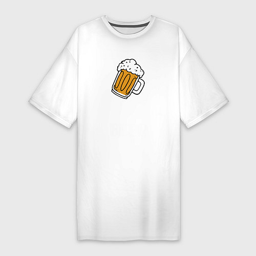 Женская футболка-платье Wish you were beer / Белый – фото 1