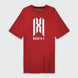 Футболка женская-платье Monsta x logo, цвет: красный