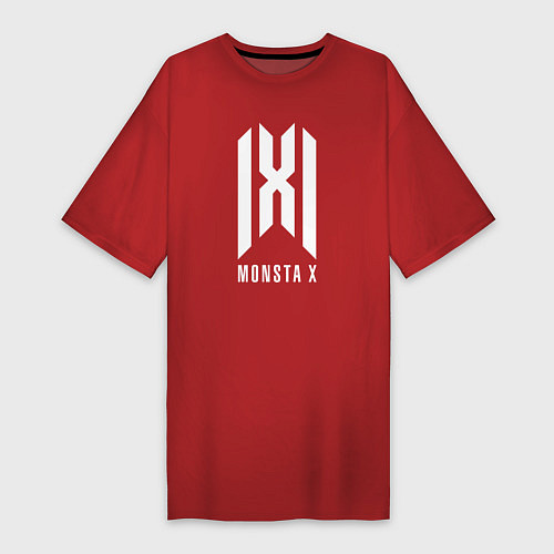 Женская футболка-платье Monsta x logo / Красный – фото 1