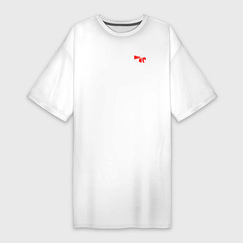 Женская футболка-платье Noize mc красное лого / Белый – фото 1