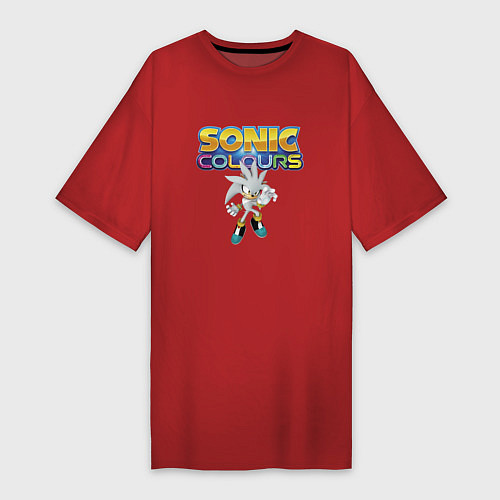 Женская футболка-платье Silver Hedgehog Sonic Video Game / Красный – фото 1