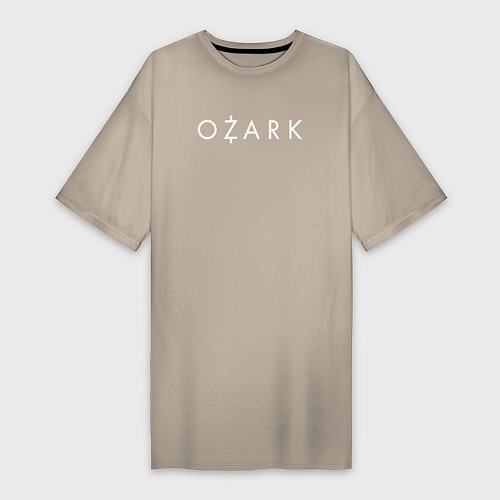 Женская футболка-платье Ozark white logo / Миндальный – фото 1