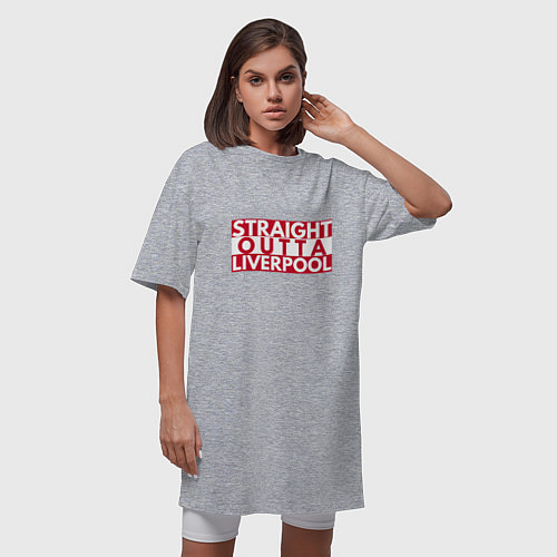 Женская футболка-платье Straight Outta Liverpool / Меланж – фото 3