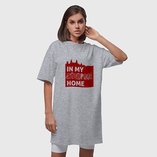 Женская футболка-платье Home - Liverpool / Меланж – фото 3