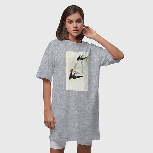 Женская футболка-платье Three Birds in Full Flight Три ласточки / Меланж – фото 3