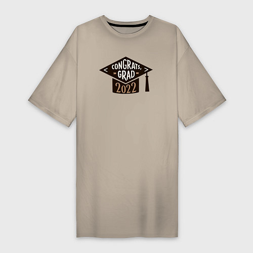 Женская футболка-платье Congrats grad 22 / Миндальный – фото 1