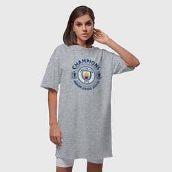 Футболка женская-платье Manchester City Champions 20212022, цвет: меланж — фото 2