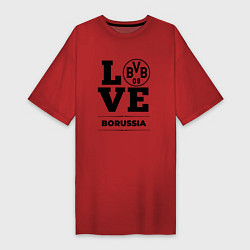 Футболка женская-платье Borussia Love Классика, цвет: красный