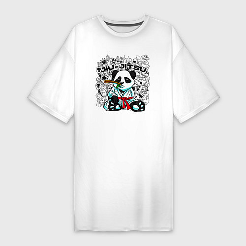 Женская футболка-платье Панда Джиу Джитсу / Белый – фото 1