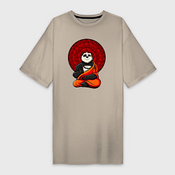 Женская футболка-платье Медитация панды Дзен