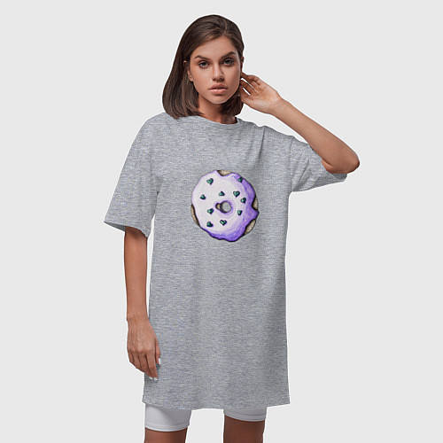 Женская футболка-платье Сиреневый пончик / Меланж – фото 3