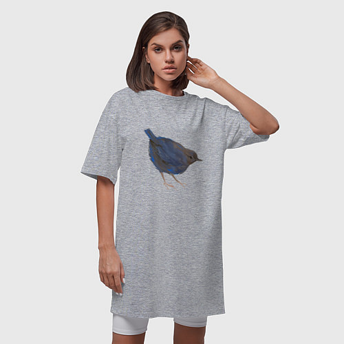 Женская футболка-платье Сизая горихвостка / Меланж – фото 3