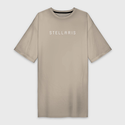 Женская футболка-платье Stellaris White Logo / Миндальный – фото 1