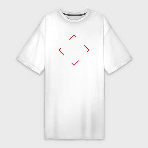 Женская футболка-платье Символ Dark Souls в красном ромбе / Белый – фото 1