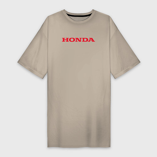 Женская футболка-платье HONDA ХОНДА LOGO спина / Миндальный – фото 1