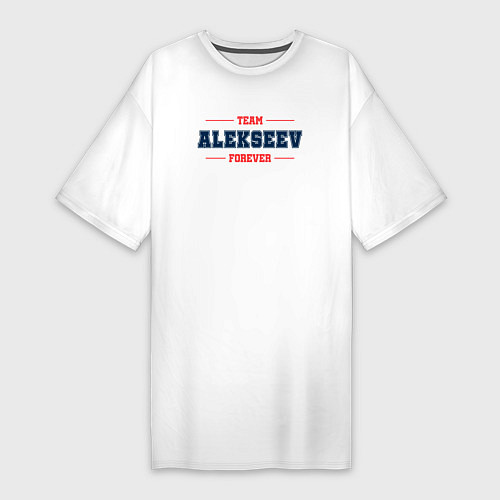 Женская футболка-платье Team Alekseev Forever фамилия на латинице / Белый – фото 1