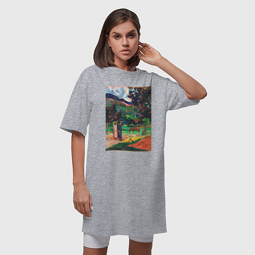Женская футболка-платье Tahitian Landscape Таити / Меланж – фото 3