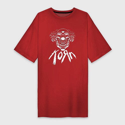 Женская футболка-платье KoЯn Korn Злой клоун / Красный – фото 1
