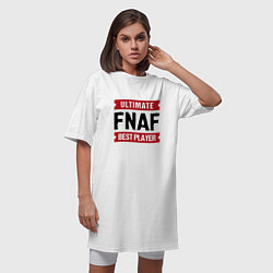 Футболка женская-платье FNAF: таблички Ultimate и Best Player, цвет: белый — фото 2