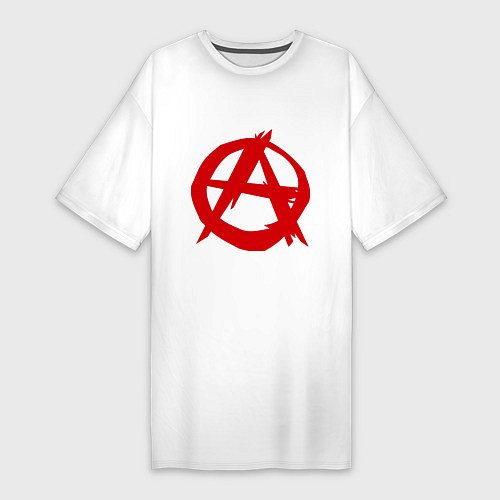 Женская футболка-платье Символ анархии / Белый – фото 1