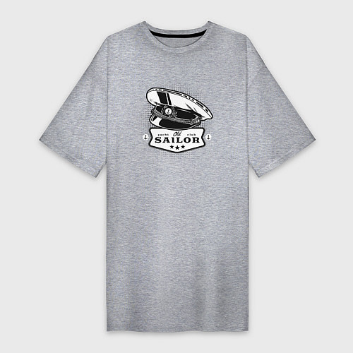 Женская футболка-платье Фуражка кепка моряка - матроса / Меланж – фото 1