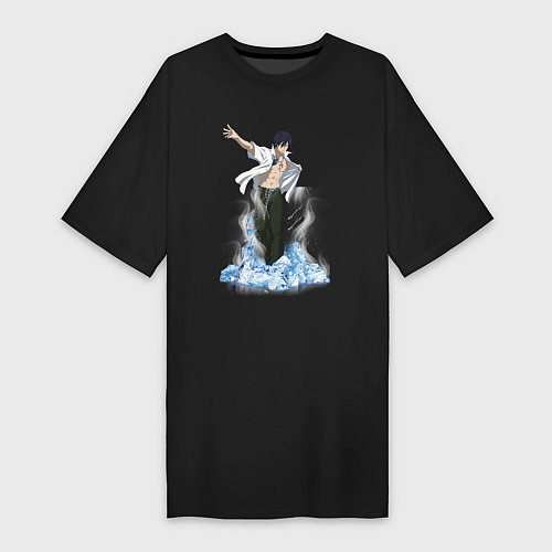 Женская футболка-платье Грей на льду / Черный – фото 1