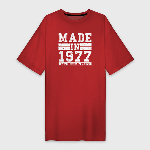 Женская футболка-платье Сделано в 1977 году / Красный – фото 1