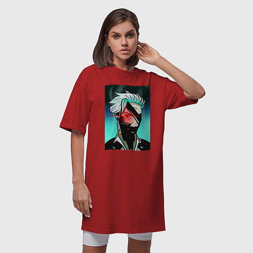 Женская футболка-платье Джек-потрошитель / Красный – фото 3