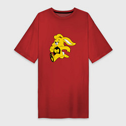 Футболка женская-платье Wu-Tang Bunny, цвет: красный