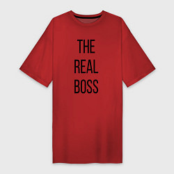 Футболка женская-платье The real boss!, цвет: красный