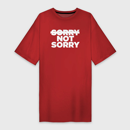 Женская футболка-платье Sorry or not sorry / Красный – фото 1