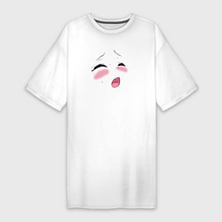 Женская футболка-платье Ахегао и любовь