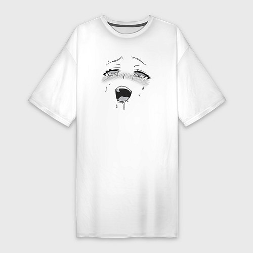 Женская футболка-платье Ахегао кайф / Белый – фото 1